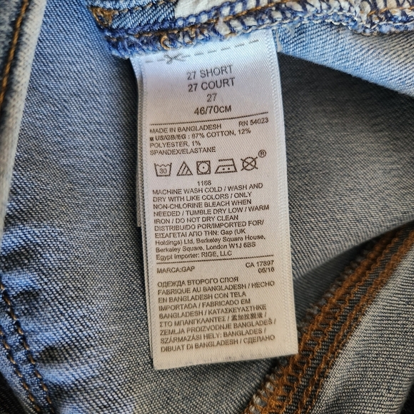 Gap True Skinny Jeans Mid Rise Classic Blue Basic Boho Neutral Size 27 short - Picture 8 of 13